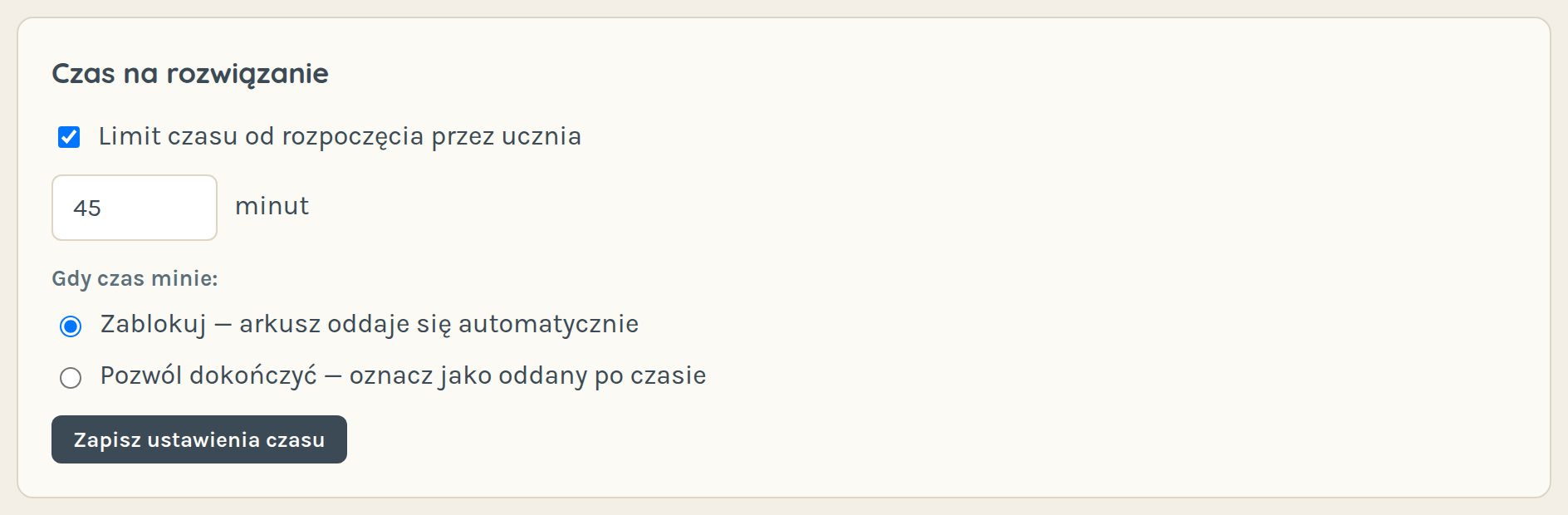 Ustawienia czasu