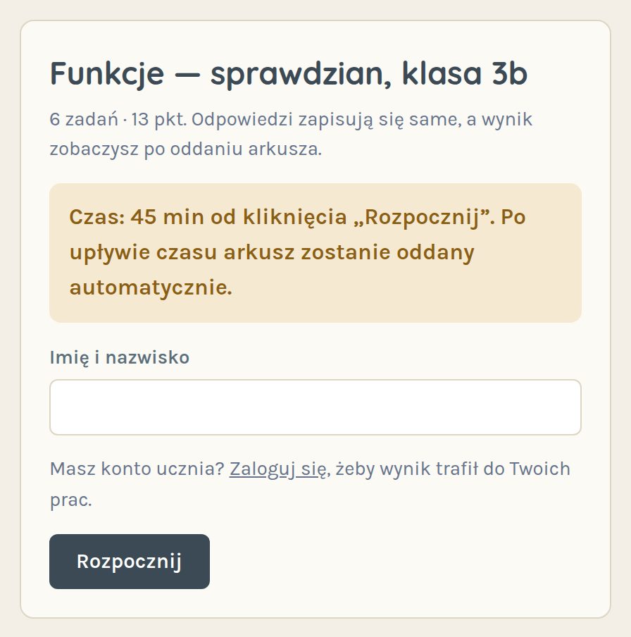 Start arkusza z linku